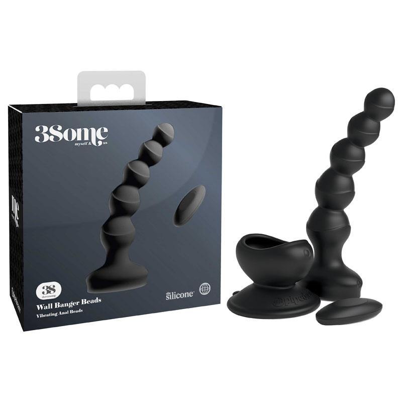3Some Wall Banger Beads -  USB Rechargeable Vibrating Anal Beads with Remote Control - HOUSE OF HALFORD