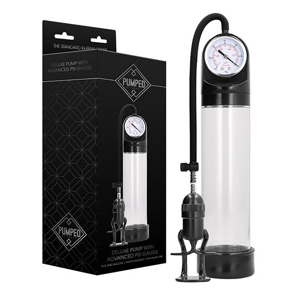 Pumped Deluxe Pump with Advanced PSI Gauge - Clear Penis Pump