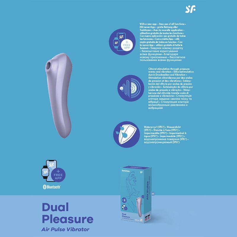 Satisfyer Dual Pleasure - App Contolled Touch-Free USB-Rechargeable Clitoral Stimulator with Vibration - HOUSE OF HALFORD