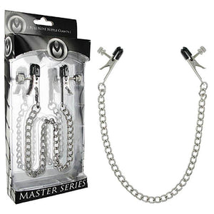 Master Series Ox Bull Nose Nipple Clamps - Metal Nipple Clamps with Chain - HOUSE OF HALFORD