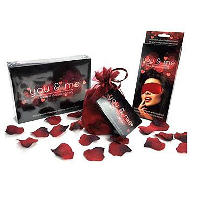 You And Me Lovers Bundle - Couples Game with Blindfold & Rose Petals - HOUSE OF HALFORD