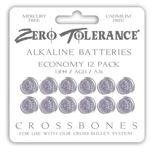 Crossbones LR44 Alkaline Batteries - AG13 - Economy 12 Pack