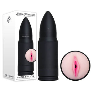 Zero Tolerance Shell Shock - Black USB Rechargeable Vagina Stroker