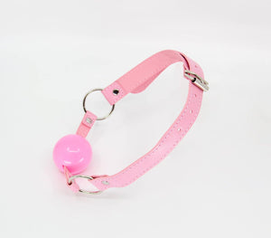 Berlin Baby Pink Leather Ball Gag - HOUSE OF HALFORD